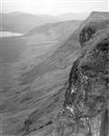 Site of cliff eyrie with two chicks in Highland glen