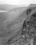 Site of cliff eyrie with two chicks in Highland glen