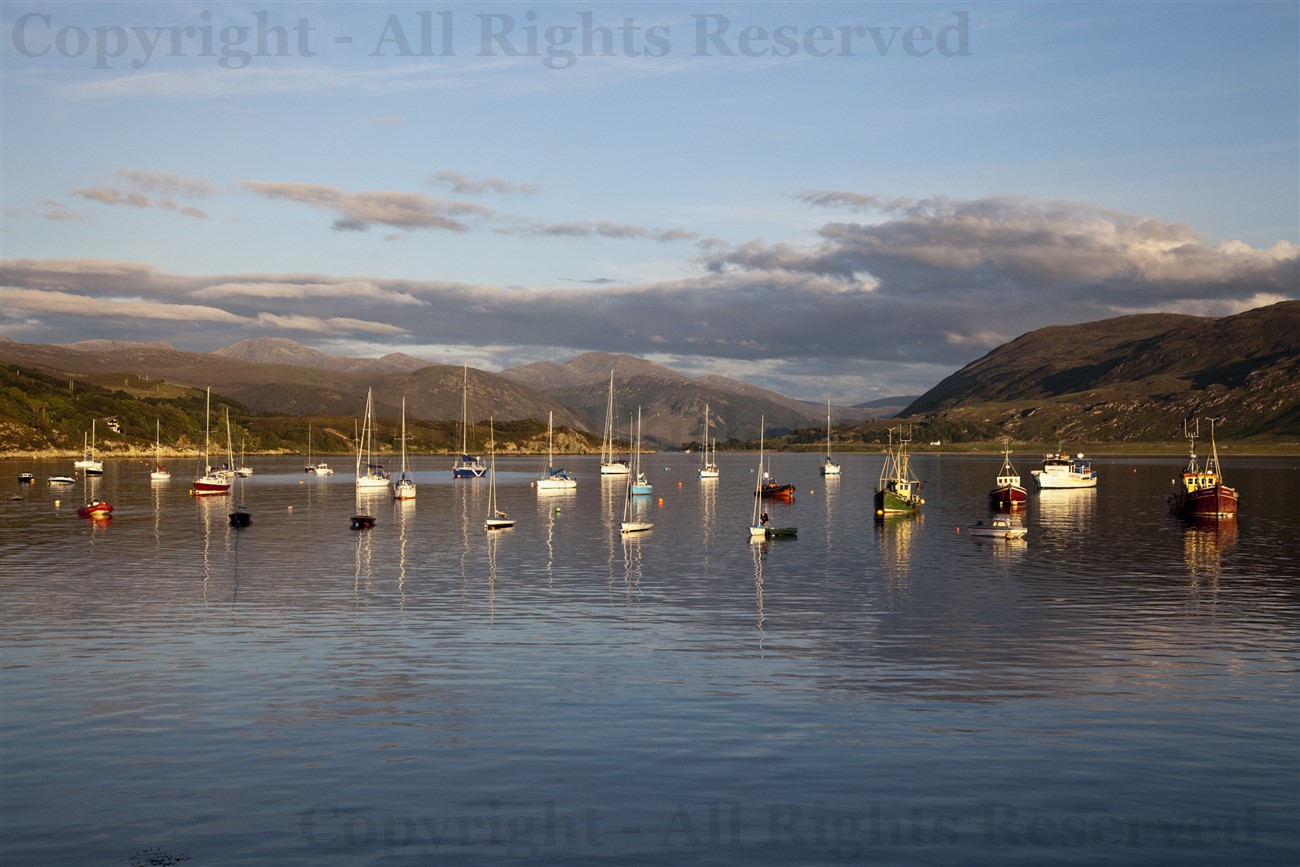 yachts and fishing boats in Loch Broom