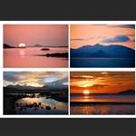 4 greetings cards - Sunsets