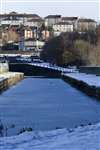 Forth and Clyde Canal - Kelvin Aqueduct and Maryhill lock staircase in winter