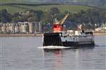 CalMac Cumbrae ferry MV Loch Riddon, with north Largs in the background