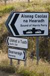 signpost for Berneray to Harris ferry