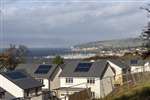 Housing estate in Fairlie with solar PV panels