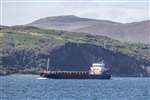 Cargo vessel Fri Porsgrunn in the Sound of Islay