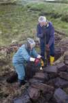 Crofters peat digging  with a peat iron, Lewis