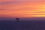 Sunset over the Amethyst gas field, North Sea