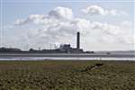 Skinflats RSPB Nature Reserve salt marsh and Longannet Power Station