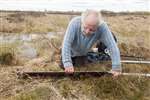 Opening the peat corer