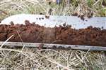Peat core in plastic gutter